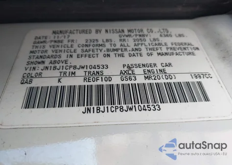 2018 Nissan Rogue Sport Sl из США, поврежденный, VIN JN1BJ1CP8JW104533